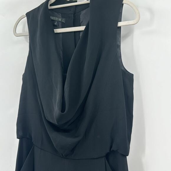 Lafayette 148 Black scoop neck fitted midi dress - Picture 2 of 7